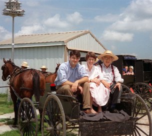 Charlote Phillips and members of a Mennonite community